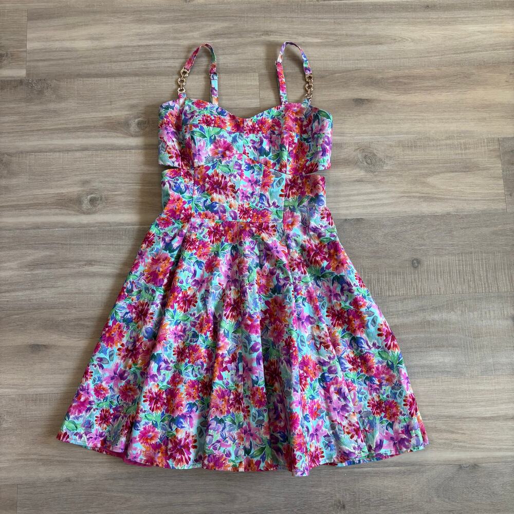 Amanda Uprichard Pink Floral Analeva Dress Women Size Small Formosa - Picture 3 of 7